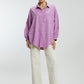 Oversized Stone Work Cotton Shirt