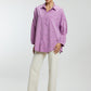 Oversized Stone Work Cotton Shirt