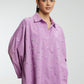 Oversized Stone Work Cotton Shirt