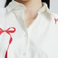 Oversized Red Bow Shirt