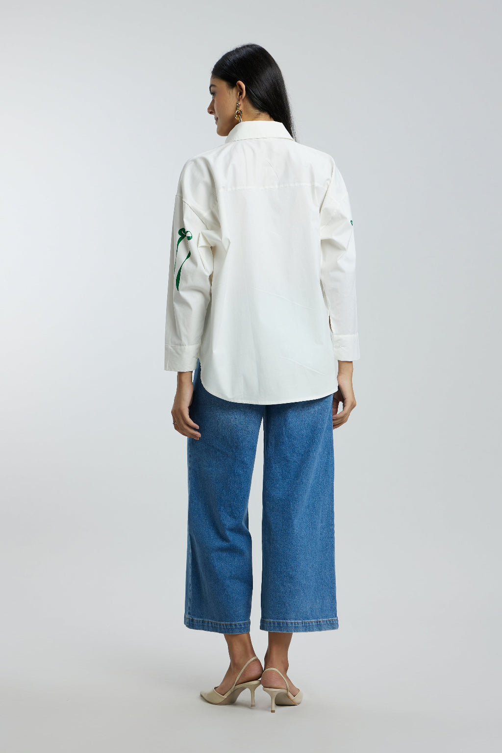 Oversized Green Bow Shirt
