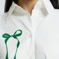 Oversized Green Bow Shirt