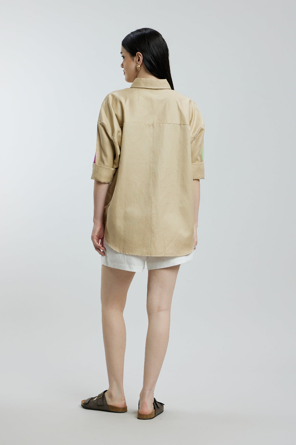 Oversized Beige Heart Shirt