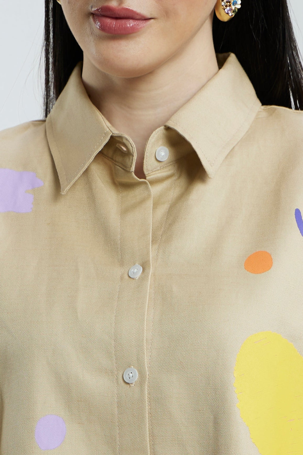 Oversized Beige Heart Shirt