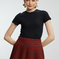 Pleated short skirt