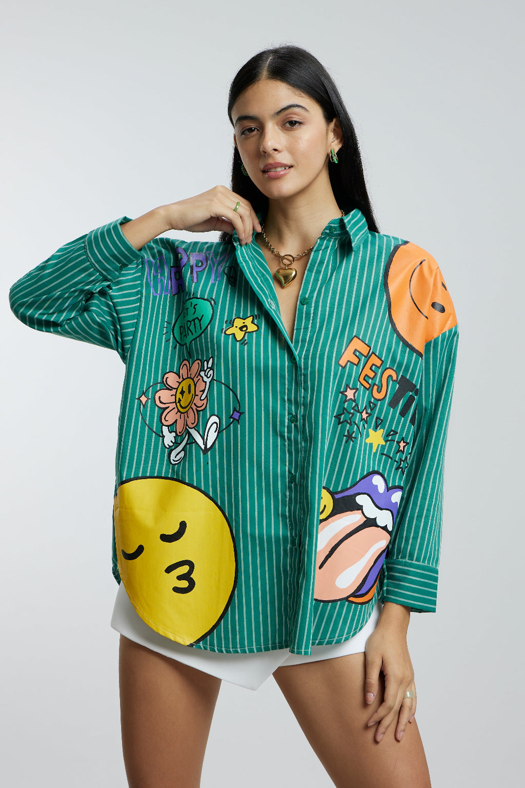 Oversized Green Fun Shirt