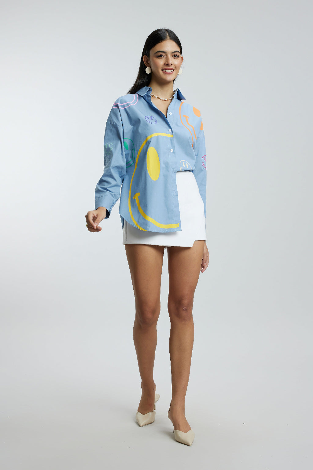 Colourful Smileys Oversized Shirt