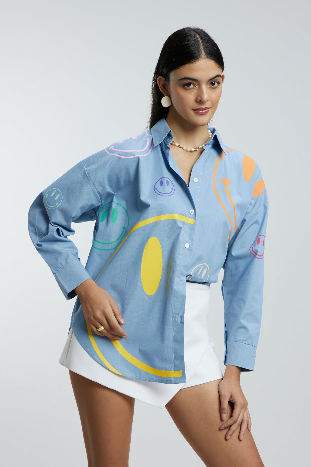 Colourful Smileys Oversized Shirt