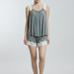 Stretchable paded Lace Nightsuit
