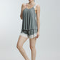 Stretchable paded Lace Nightsuit
