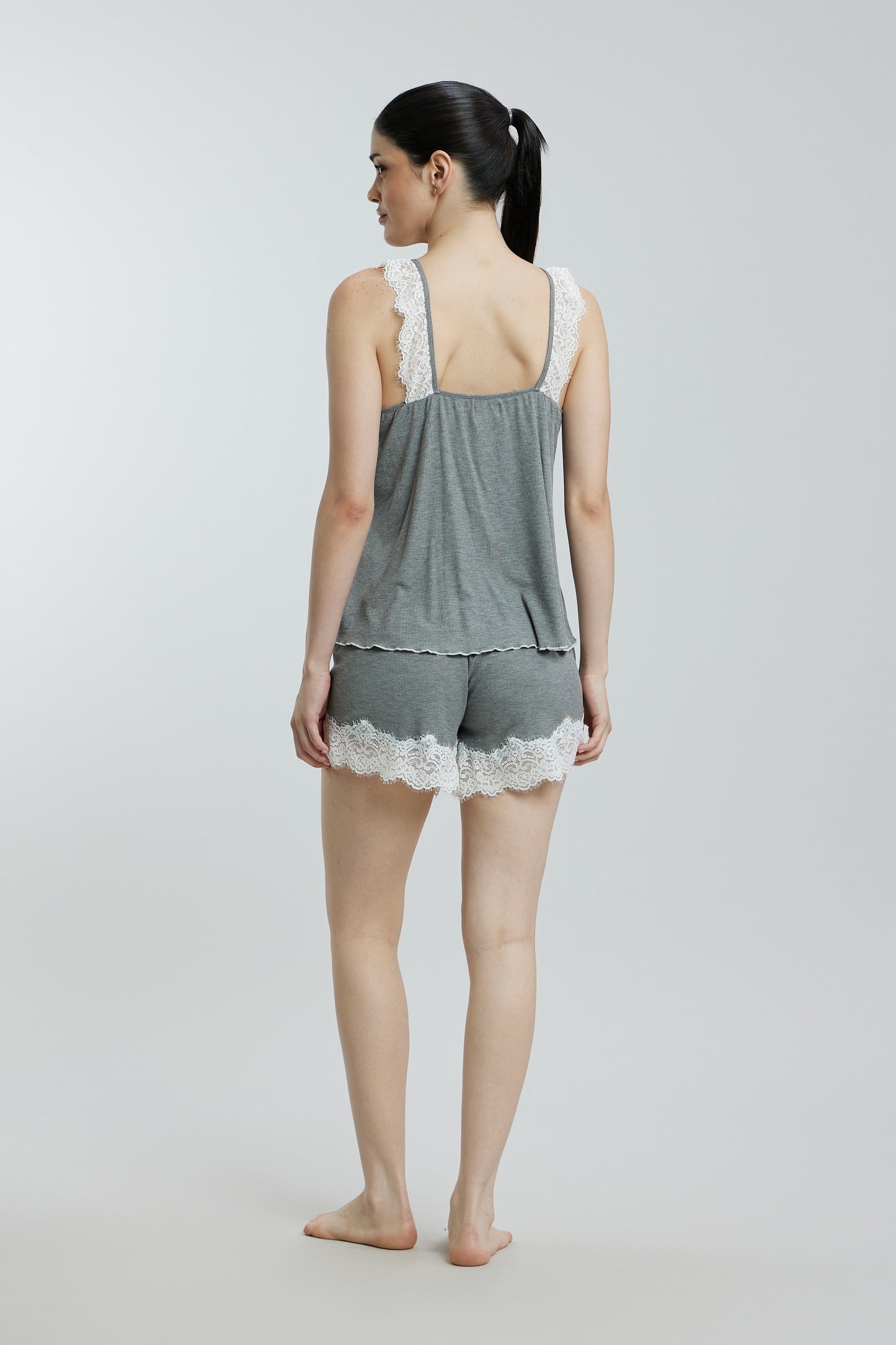 Stretchable paded Lace Nightsuit