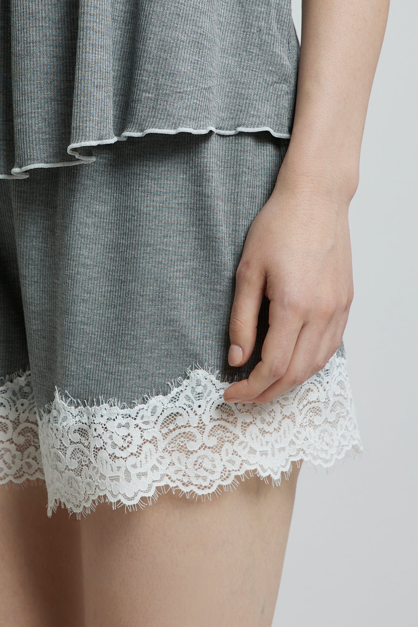 Stretchable paded Lace Nightsuit