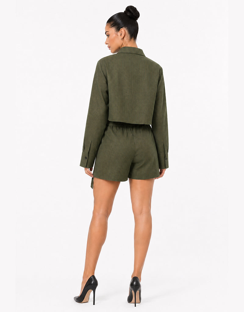 Plaid & Lace luxe skort set