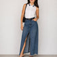 Embellished Collar Sleeveless Button-Down Blouse