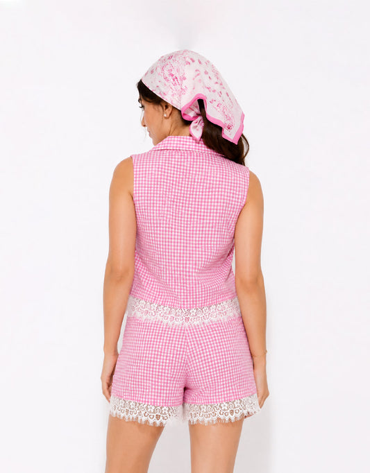 Rosy Gingham Co-ord Set