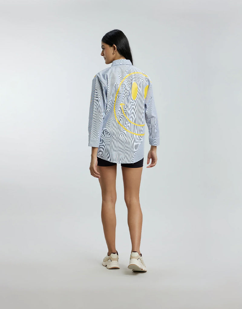 Oversized Shirt with Yellow Smileys