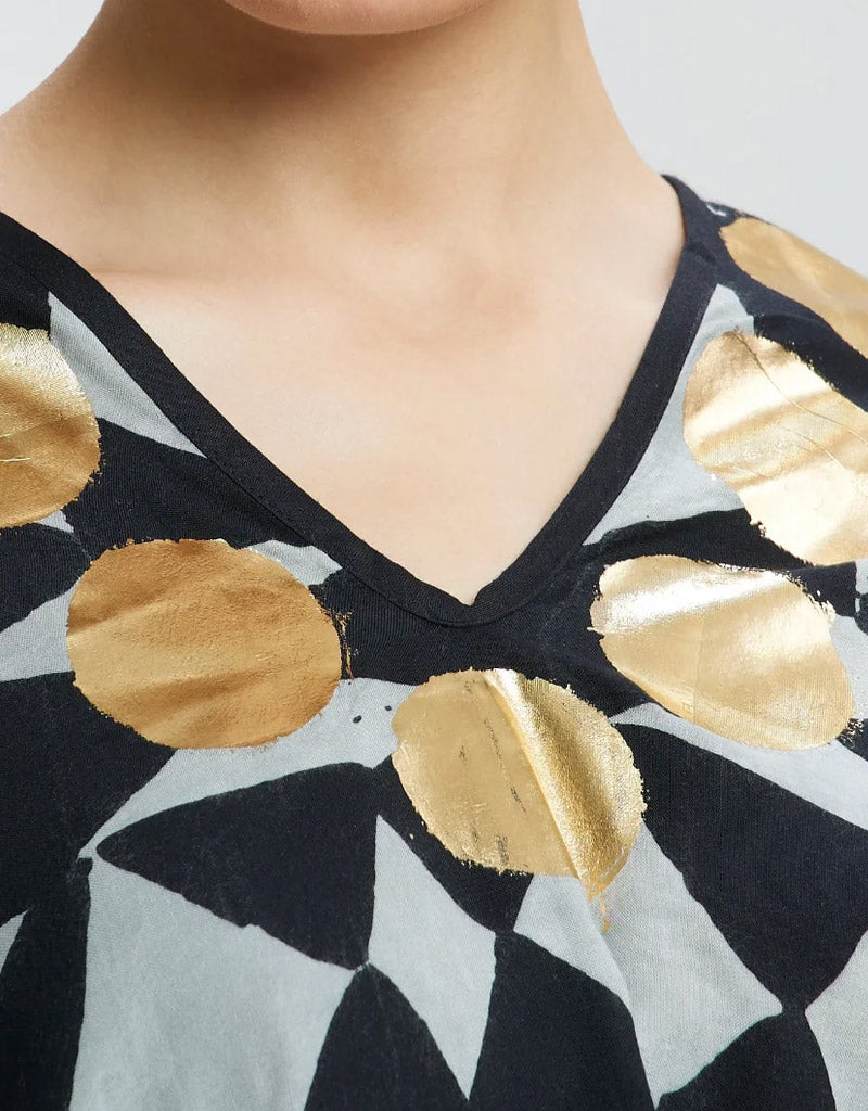 Diamond Pattern Short Muslin Kaftan