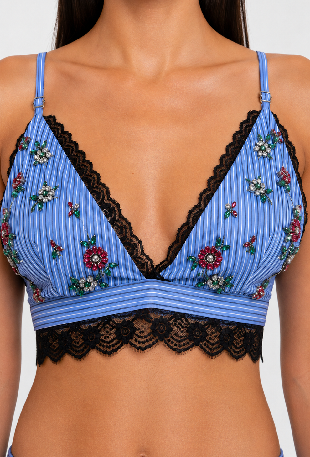 Azure Blossom Embellished Set
