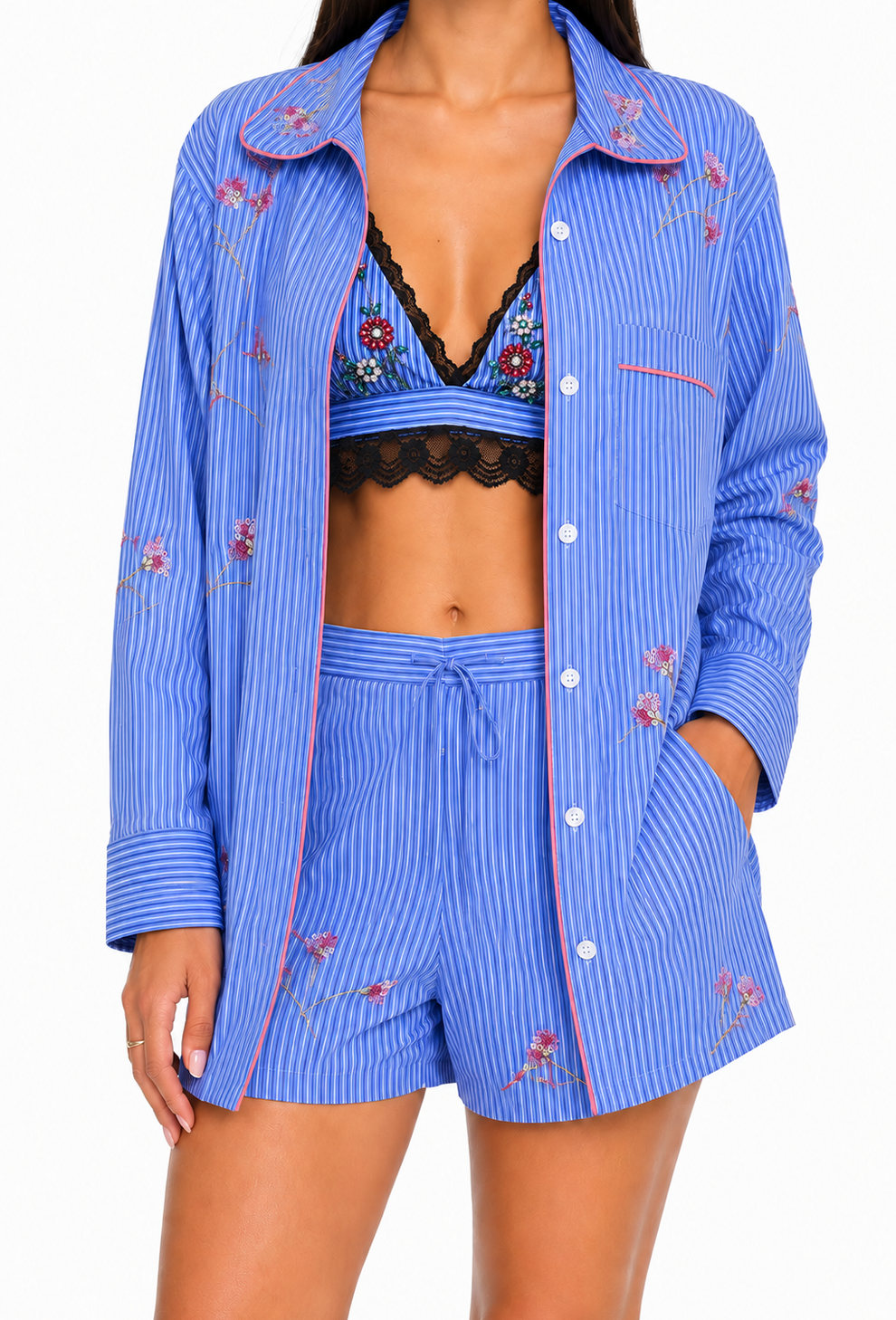 Azure Blossom Embellished Set
