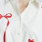 Oversized Red Bow Shirt
