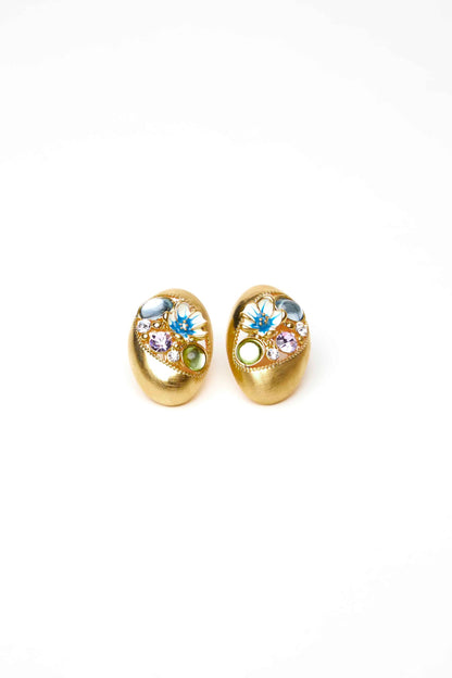 Flower Stone Top Earrings