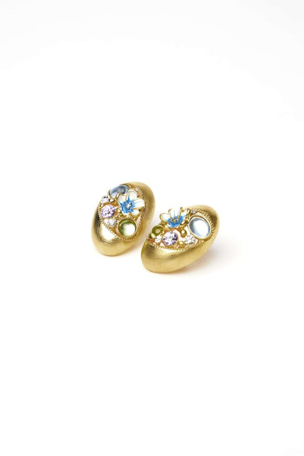 Flower Stone Top Earrings