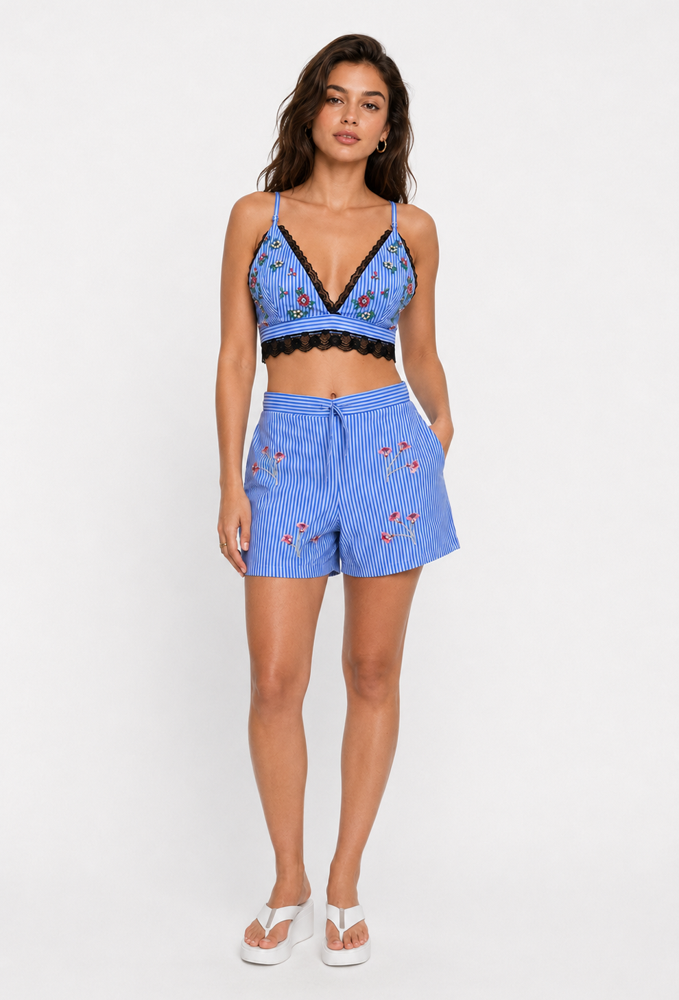 Azure Blossom Embellished Set