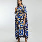 Blue & Gold Foil Big Dots Muslin Kaftan