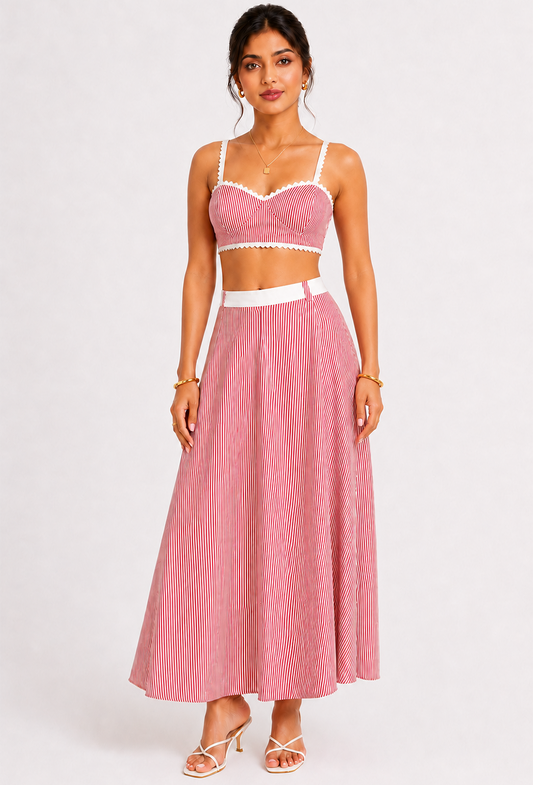 Candy Stripe Skirt Set