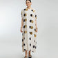Beige & Gold Foil Dots Muslin Kaftan