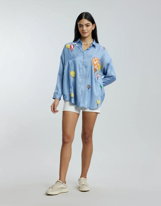Hot Air Balloon Satin Shirt