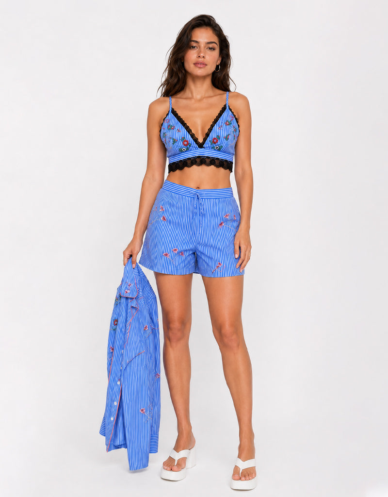 Azure Blossom Embellished Set