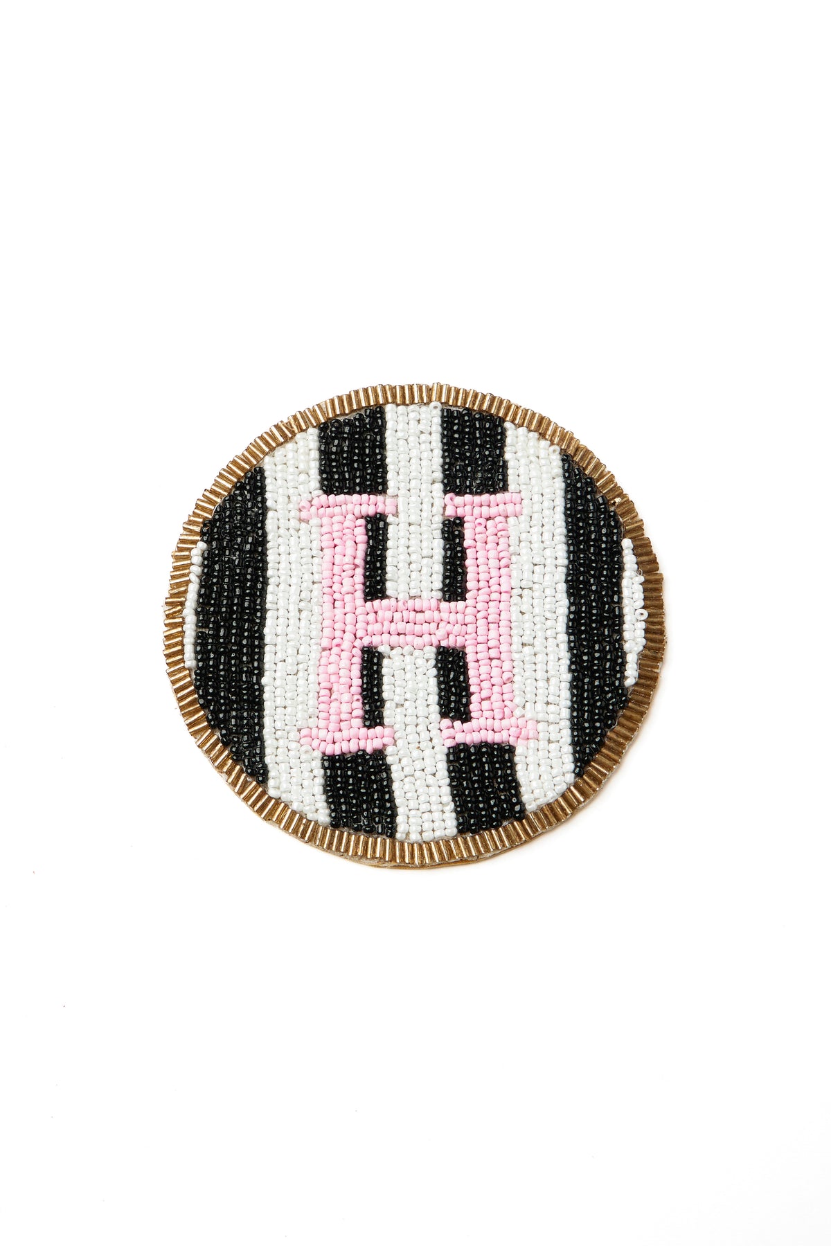 Beaded Handmade Initial Coasters.