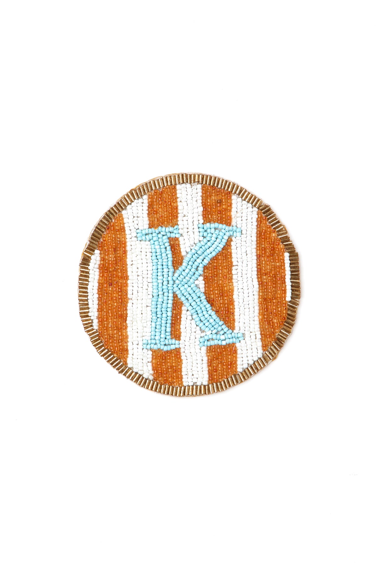 Beaded Handmade Initial Coasters.