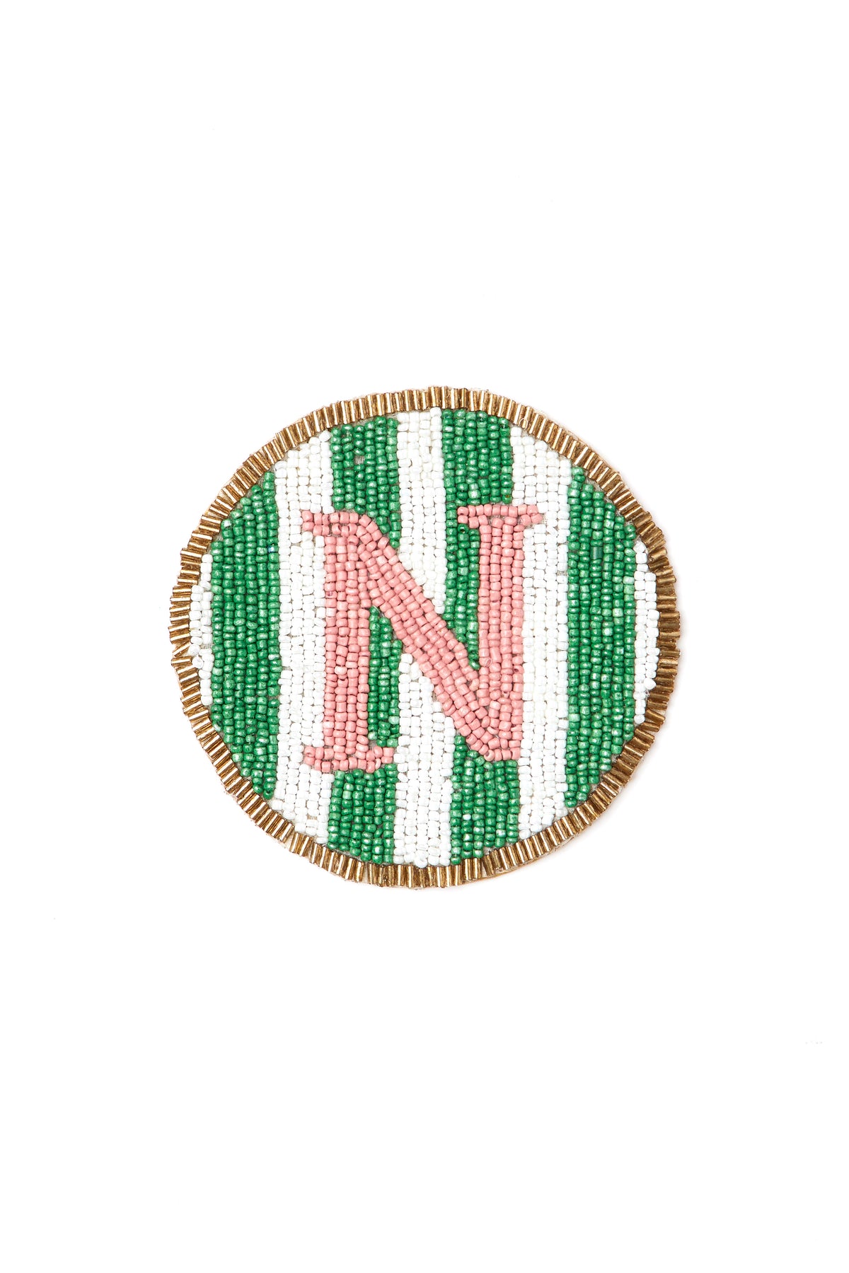 Beaded Handmade Initial Coasters.