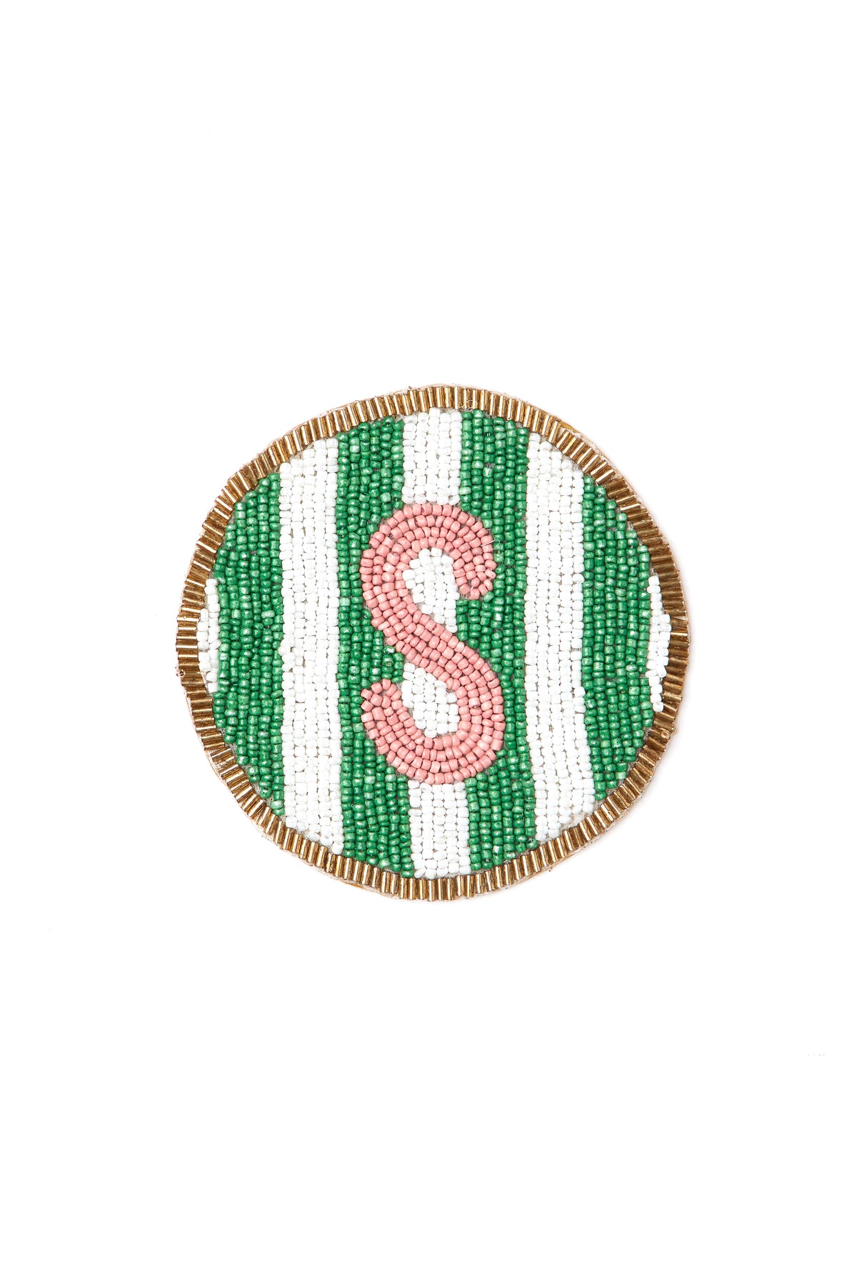 Beaded Handmade Initial Coasters.