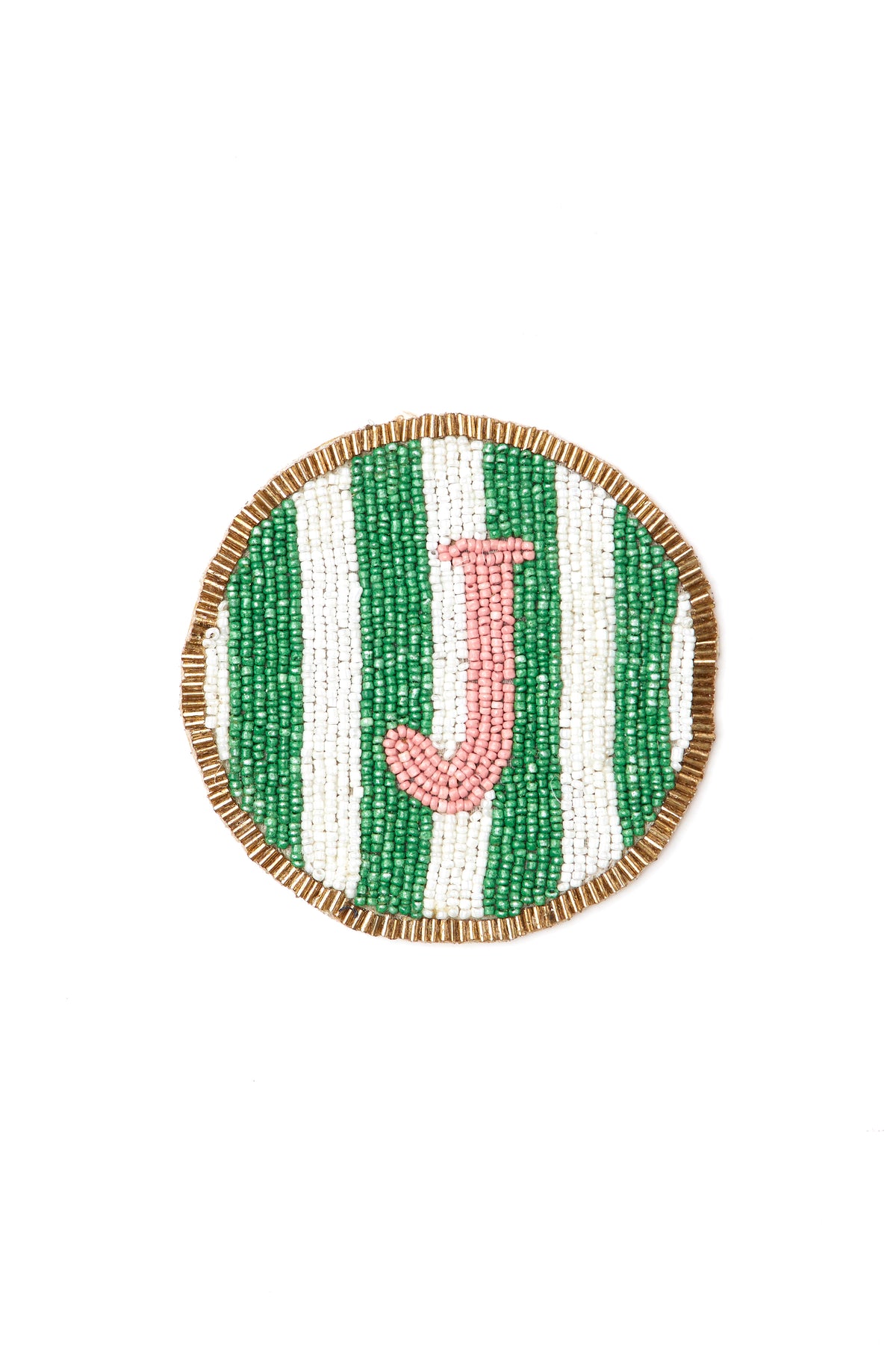 Beaded Handmade Initial Coasters.