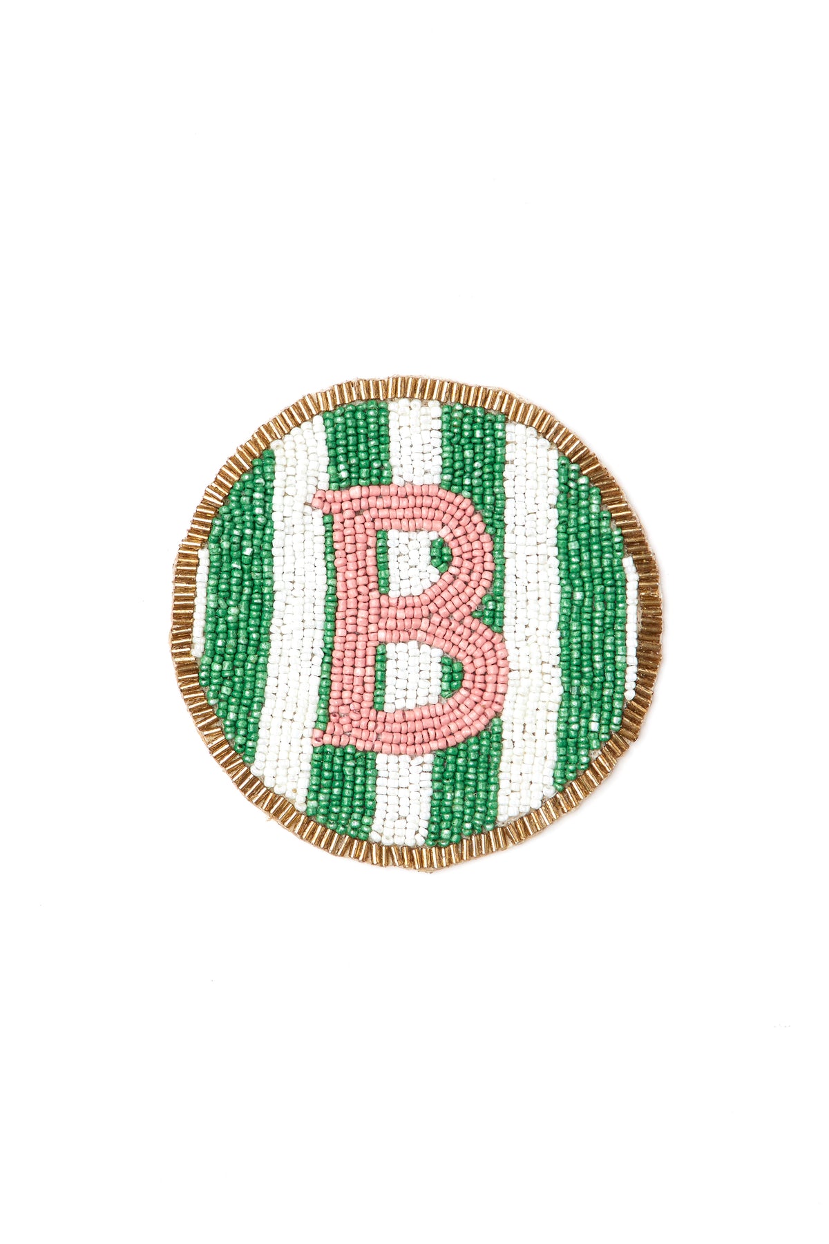 Beaded Handmade Initial Coasters.