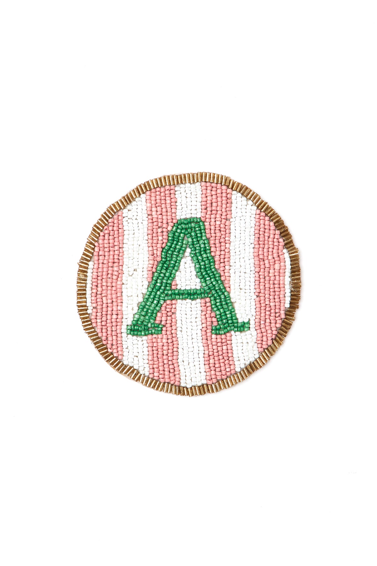 Beaded Handmade Initial Coasters.