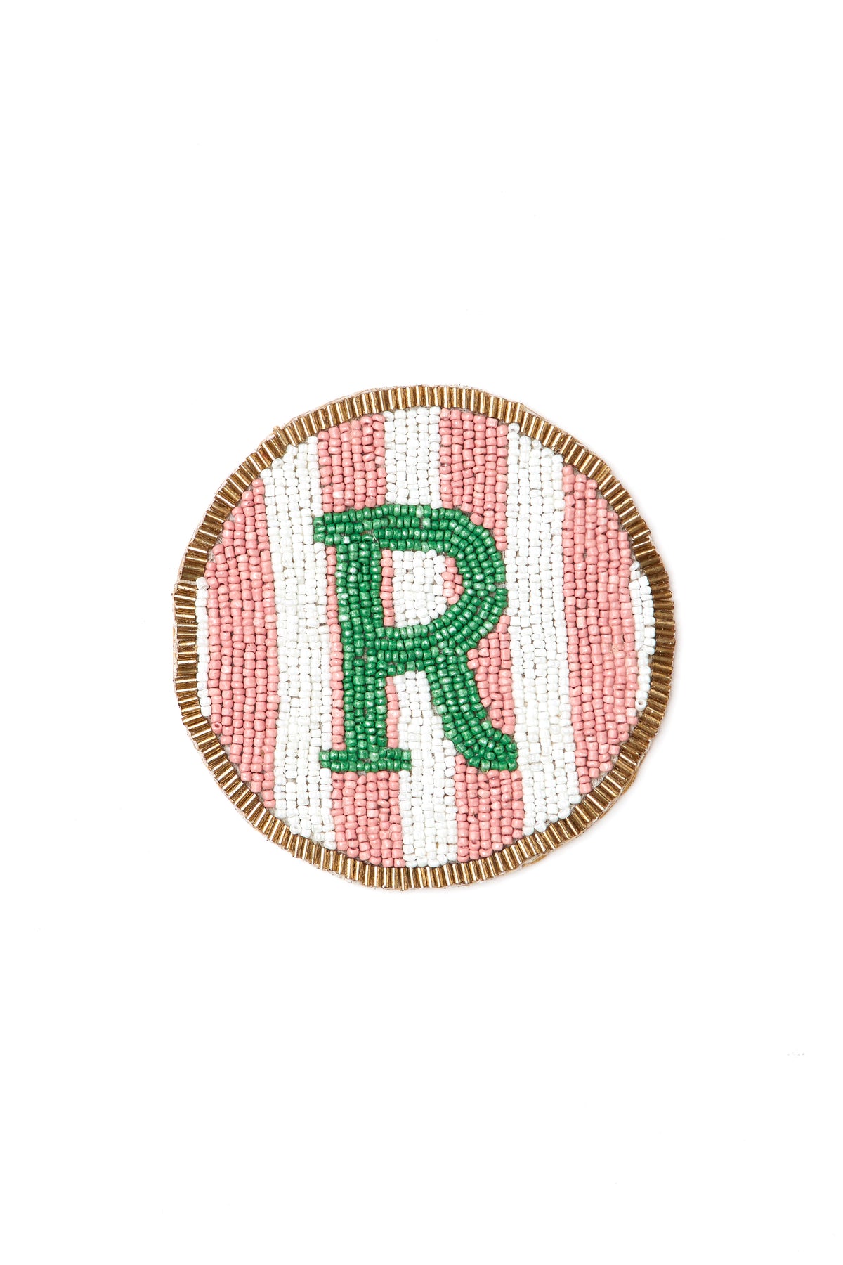 Beaded Handmade Initial Coasters.