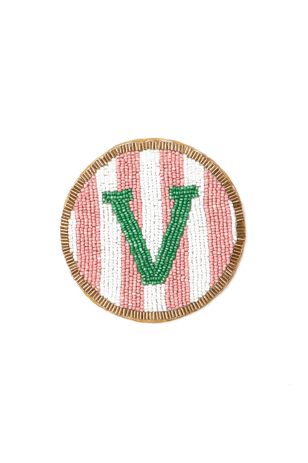 Beaded Handmade Initial Coasters.