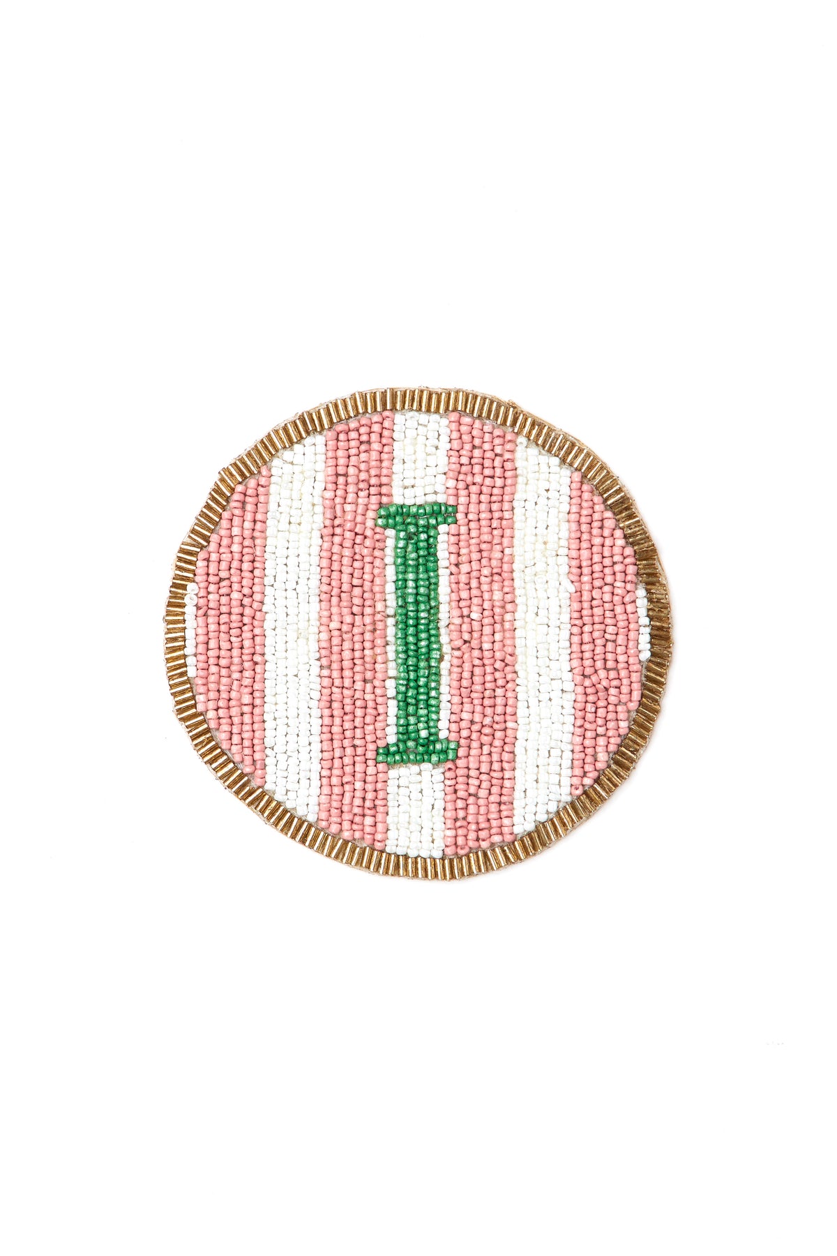 Beaded Handmade Initial Coasters.