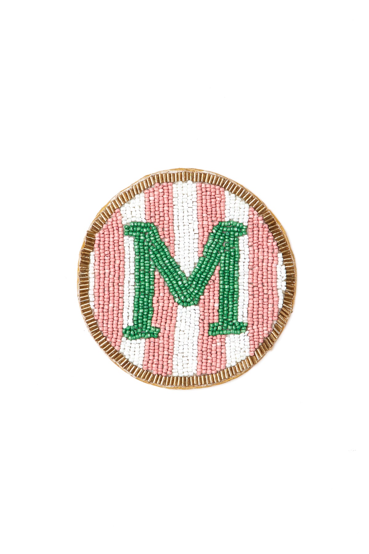 Beaded Handmade Initial Coasters.