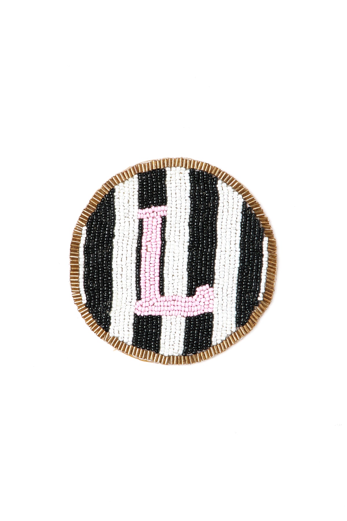 Beaded Handmade Initial Coasters.