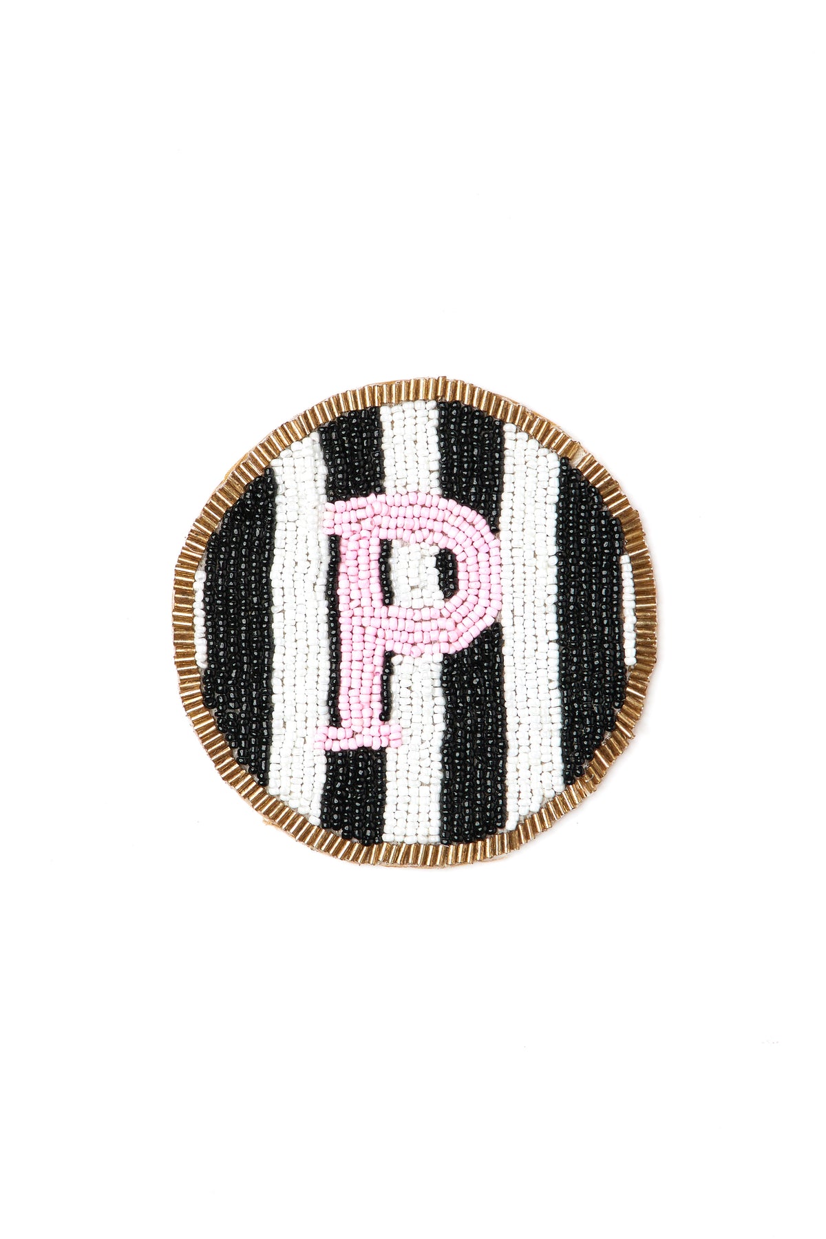 Beaded Handmade Initial Coasters.