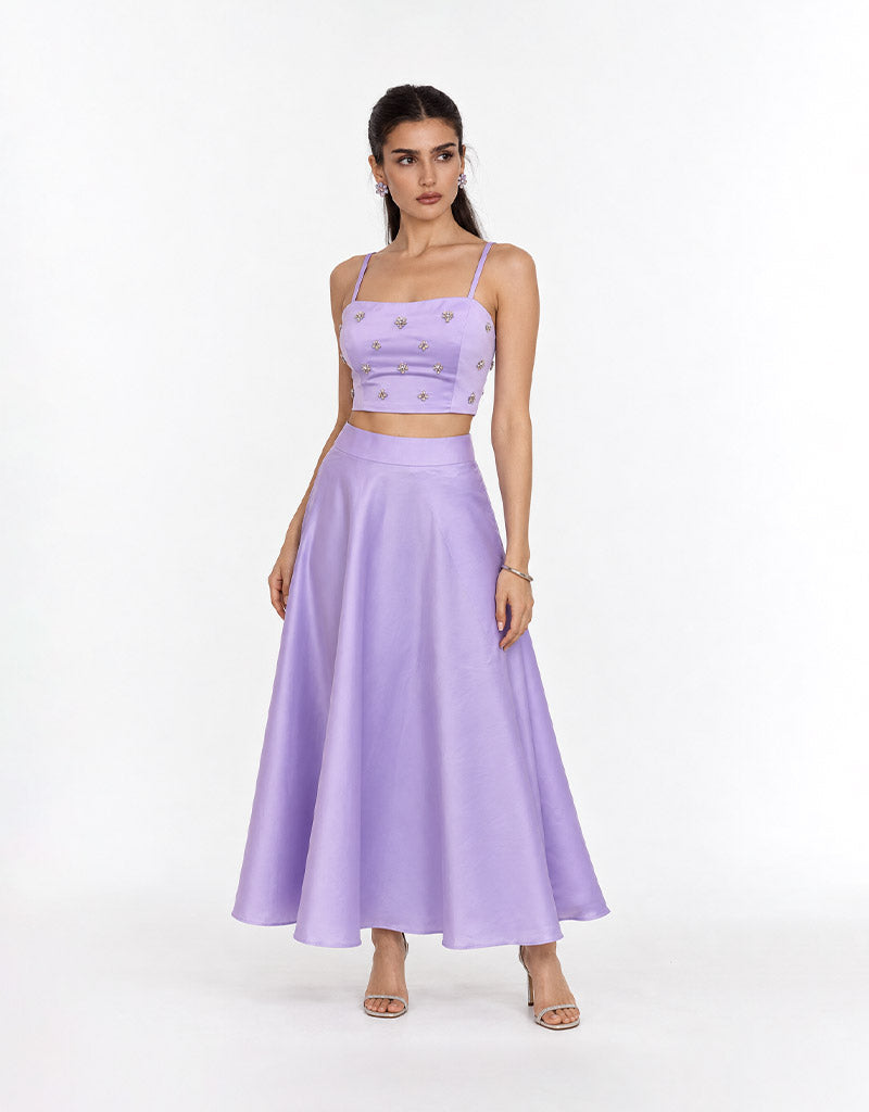 Lilac Royale Satin Set