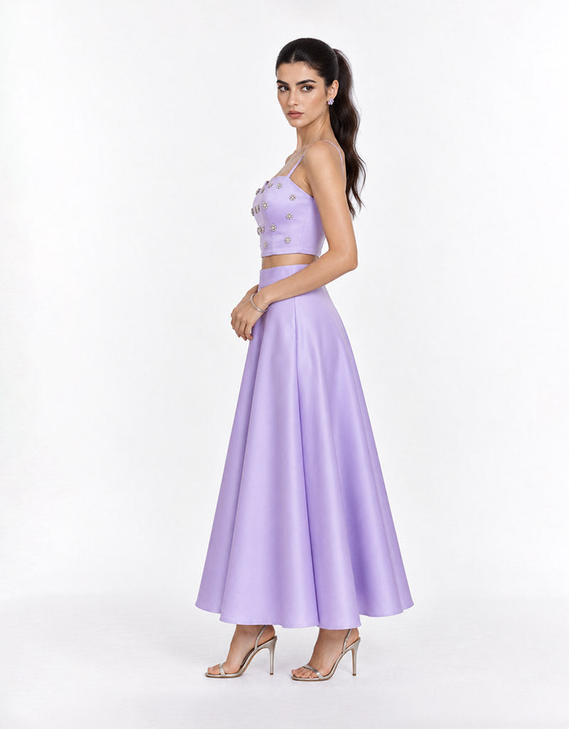 Lilac Royale Satin Set