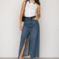 Embellished Collar Sleeveless Button-Down Blouse