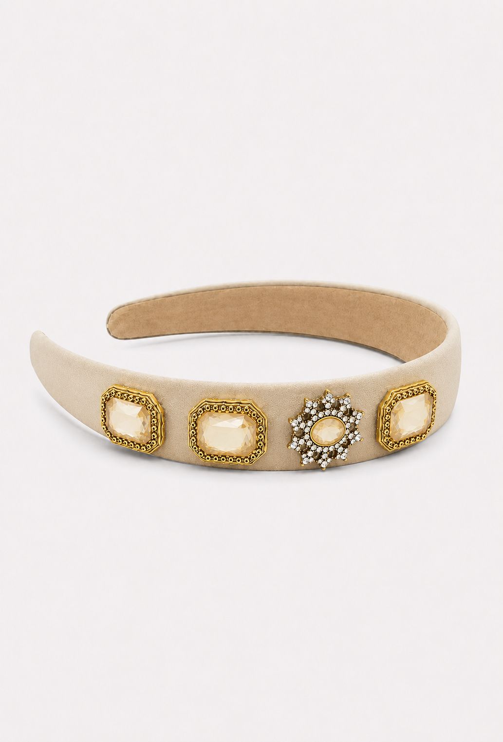 Embellished Beige Hairband