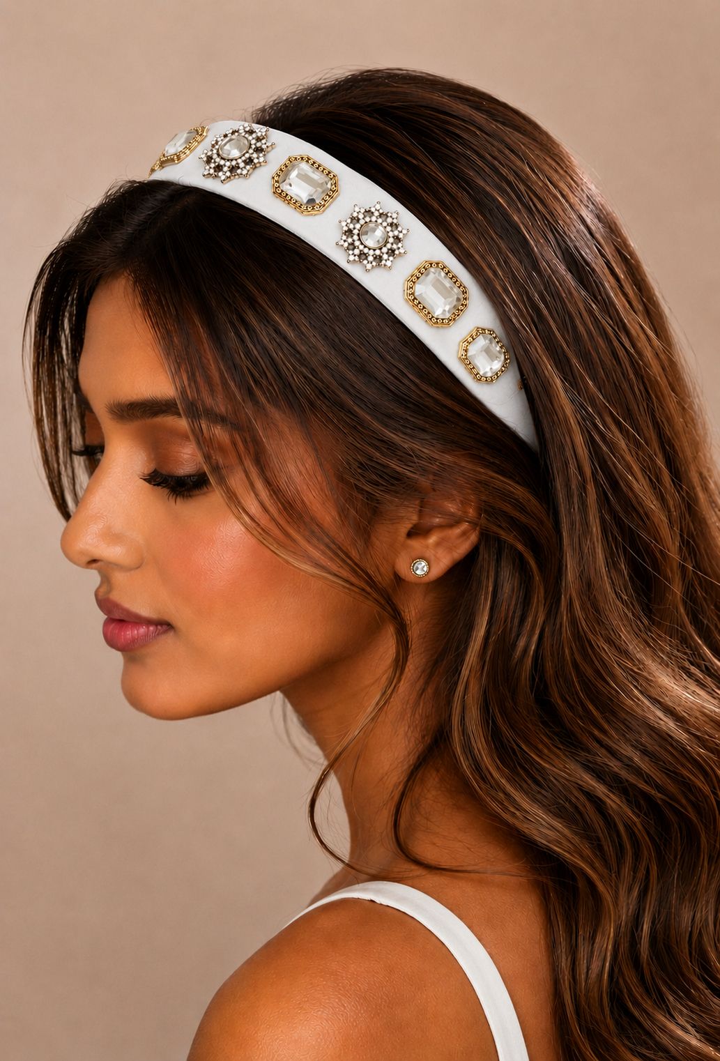 Embellished White Hairband